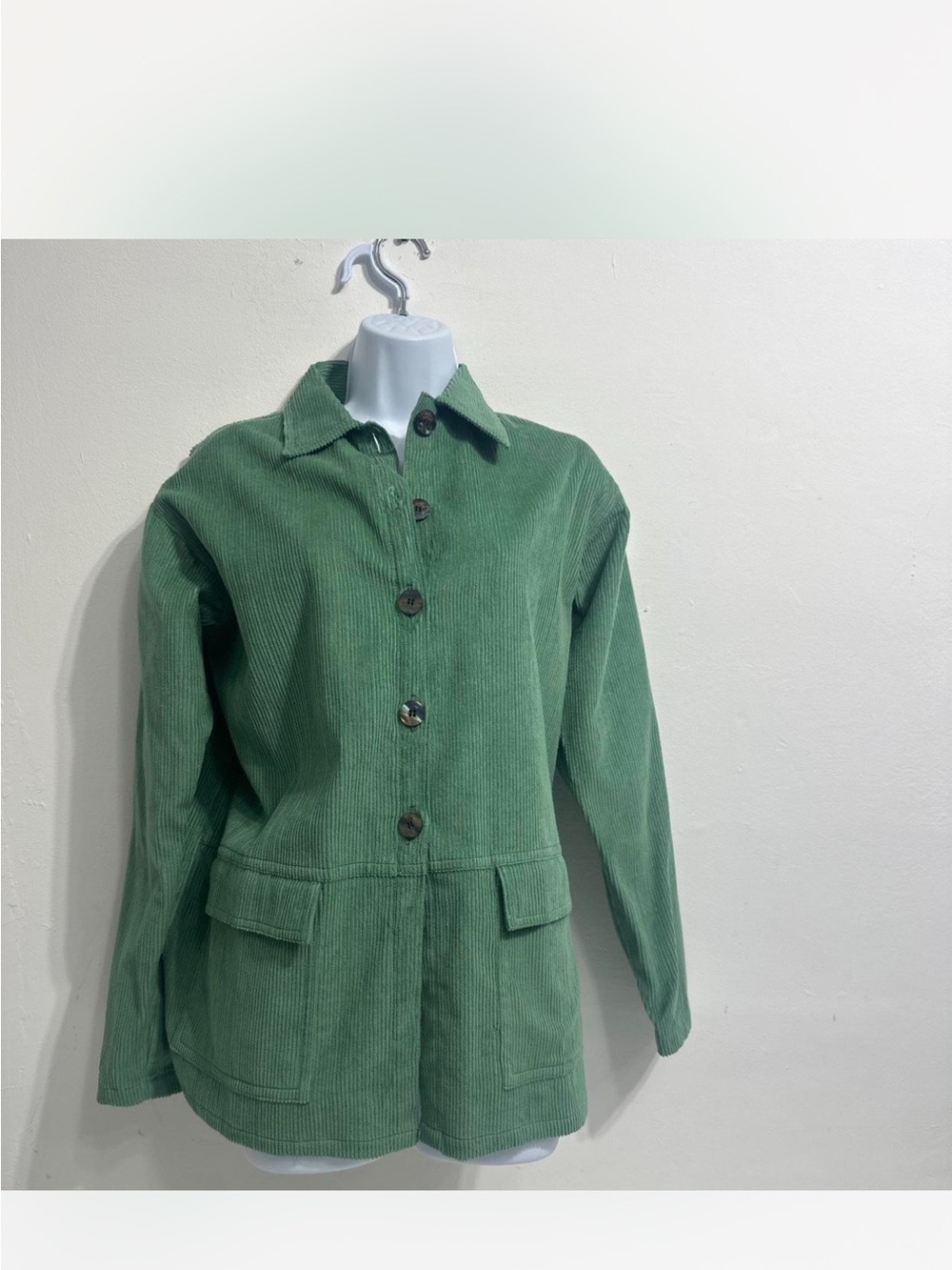 Main Street green corduroy jacket / chore coat — Size Small — 100% cotton